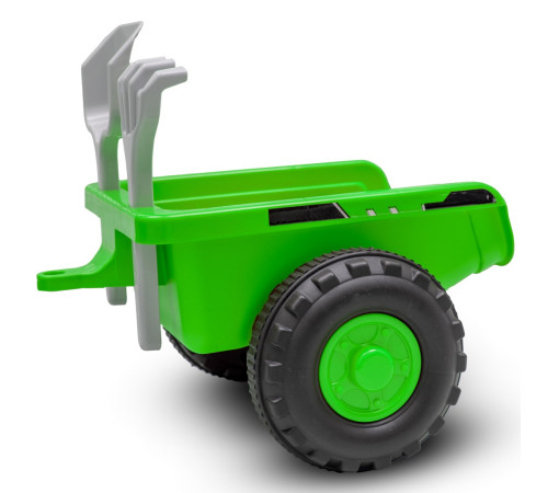 baby mix 58358  tractor pentru copii mici cu remorcă "benny" (verde)