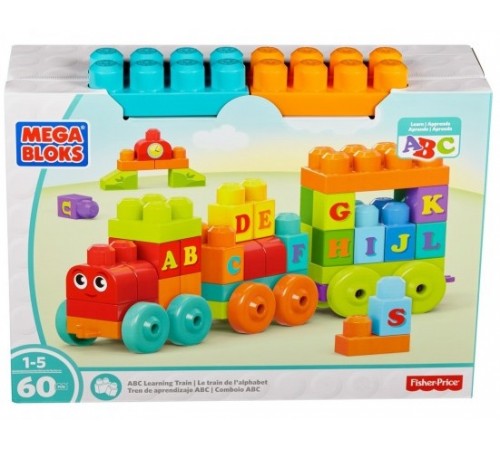  mega bloks dxh35 Конструктор "Поезд с буквами" (60 дет.)