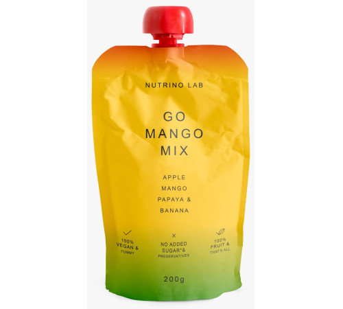  nutrino lab piure "go mango mix" măr-mango-papaya-banana (200 gr.)
