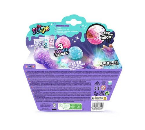 canal toys 213cl set de slime strălucitor "light-up cosmic crunch" (3 buc.)