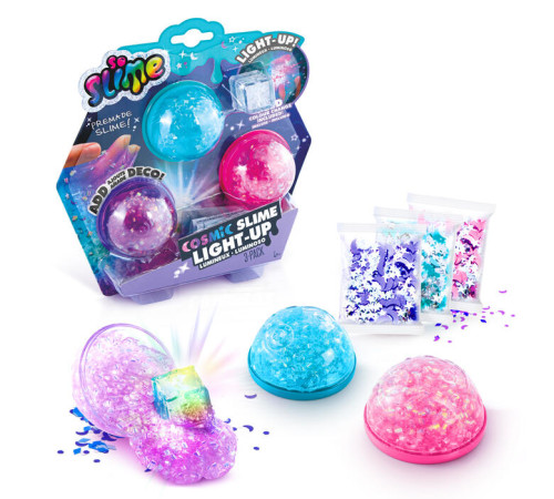 canal toys 213cl set de slime strălucitor "light-up cosmic crunch" (3 buc.)