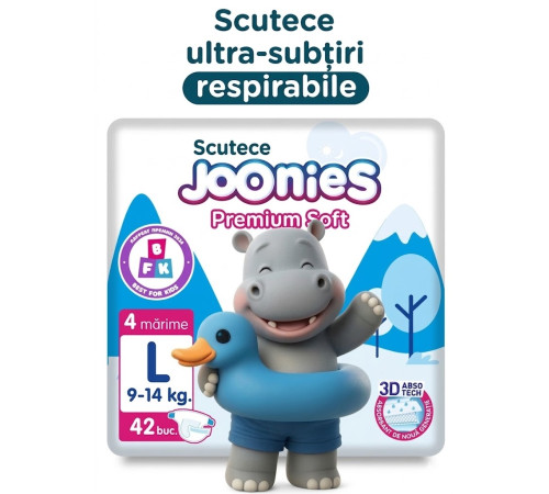  joonies premium soft scutece l (9-14 kg) 42 buc.