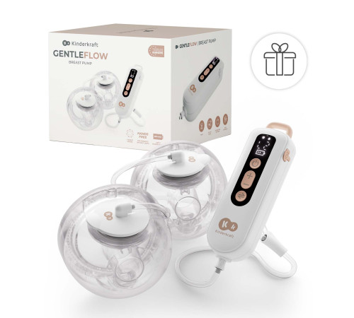  kinderkraft Двойной электрический молокоотсос gentleflow (золотой)