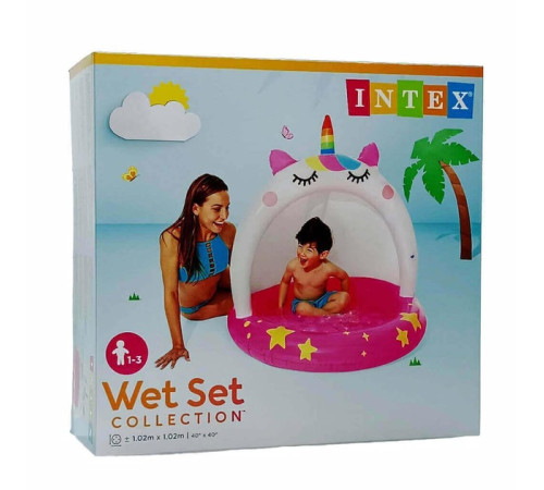 intex 58438 piscină gonflabilă pentru copii "unicorn" (102x102 cm)