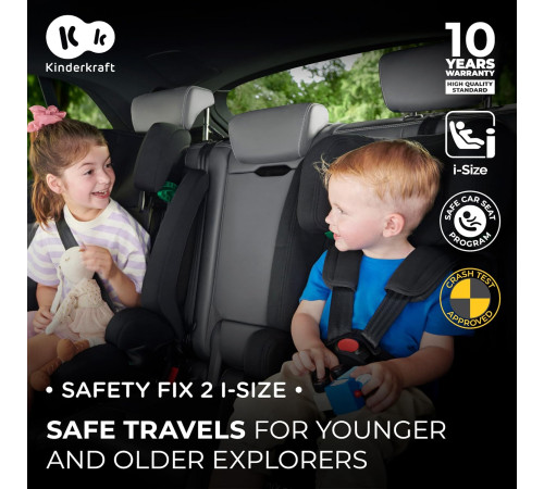 kinderkraft Автокресло safety-fix 2 i-size kcsafi02gry0000 (76-150 см.) серый