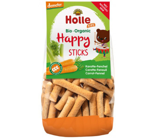  holle bio organic Палочки спельтовые с морковкой и фенхелем (3 года +) 100 гр.