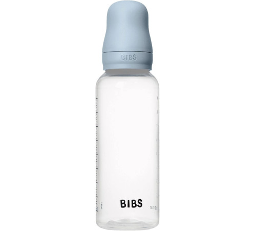 bibs biberon din plastic anticolic cu tetina din latex (270 ml.) baby blue
