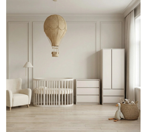  set mobilier pentru copii veres bern oval (pătuț + comodă + dulap)