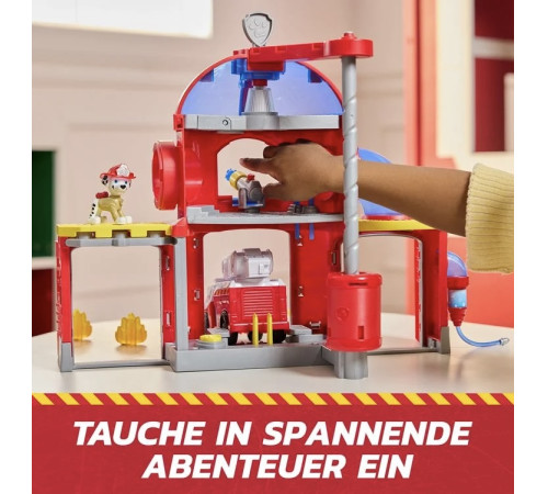 paw patrol 6073760 set de joacă „stația de pompieri a lui marshall. patrula cățelușilor”