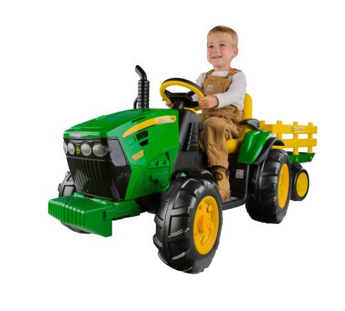 peg perego tractor cu remorca electric jd ground force