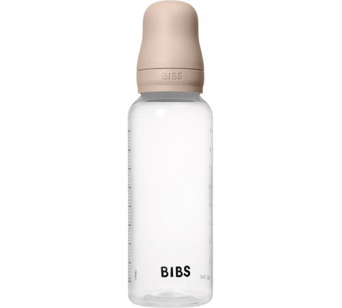 bibs Пластиковая антиколиковая бутылочка с латексной соской (270 мл.) blush