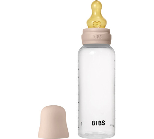 bibs Пластиковая антиколиковая бутылочка с латексной соской (270 мл.) blush