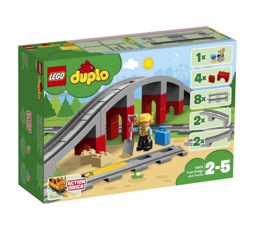  lego duplo 10872 Конструктор "Железнодорожный мост" (26 дет.)*****