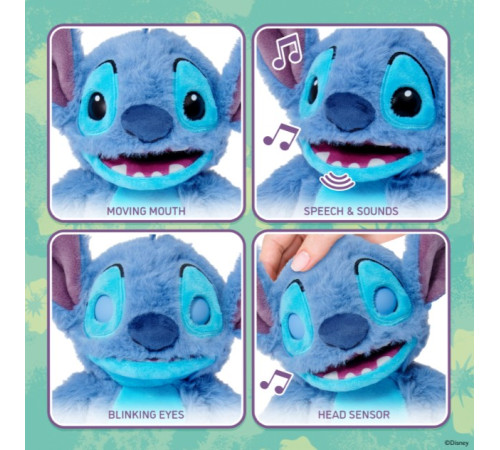 stitch dis1037 jucărie de pluș interactivă "real fx palm: disney angel" albastru