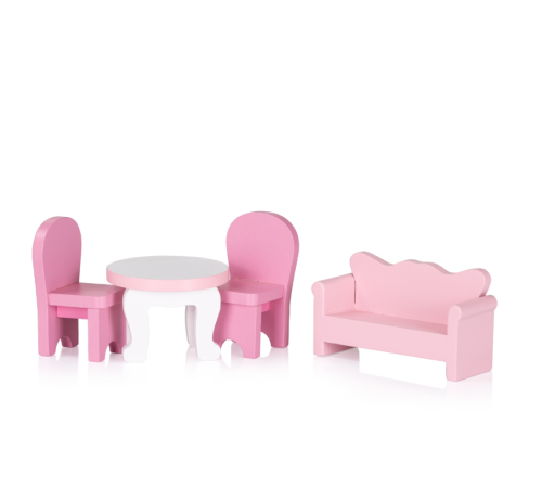 chipolino diwh02406636 Деревянный кукольный домик с 7 аксессуарами