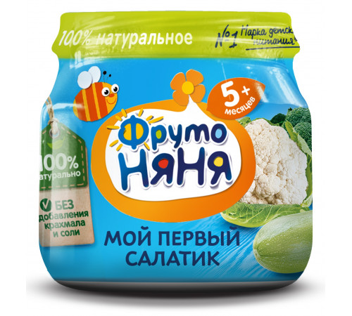 Детское питание в Молдове ФрутоНяня Пюре "Мой первый салатик" 80 гр. (5 м+)