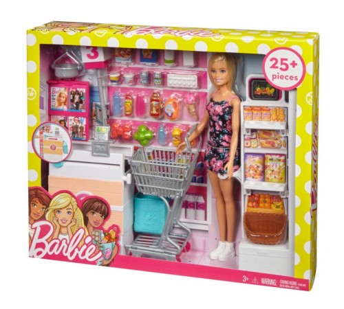 barbie frp01 Набор с куклой "В супермаркете"