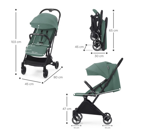 kinderkraft carucior indy sea green