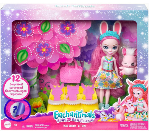 enchantimals hlk85 Игровой набор "Друзья малыши Кролик Бри и Твист "