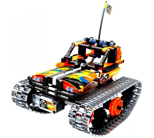 xtech bricks 8016 constructor cu telecomandă  3-în-1 "mașină pe senile" (392 el.)