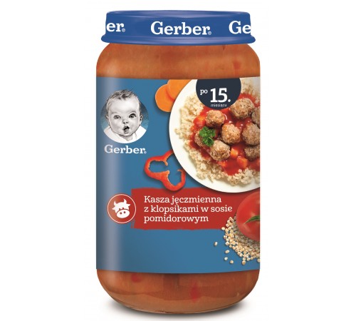 Детское питание в Молдове gerber Пюре junior перловая каша с тефтелями в томатном соусе (15 м+) 250 гр.