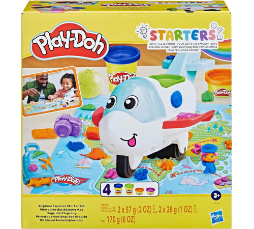  play-doh f8804 set de plastilină "airplane explorer" (4 culori)
