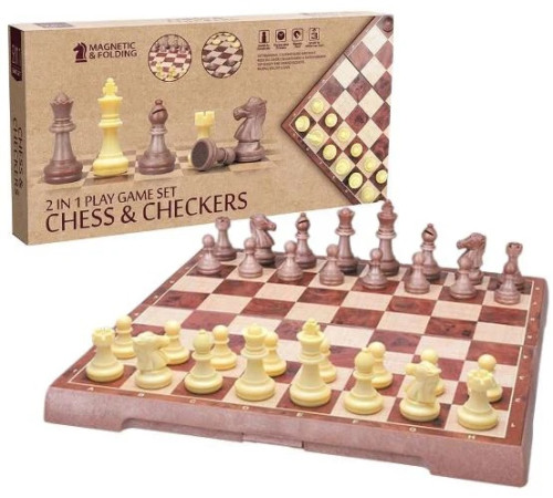 43434 joc de masă 2 &icirc;n 1 "Șah și dame" cu tablă magnetică