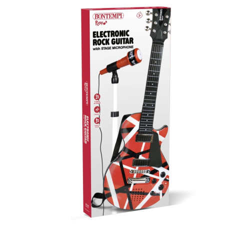 bontempi 245834 chitară rock electronică cu microfon pe stativ
