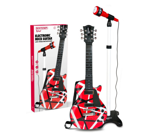  bontempi 245834 chitară rock electronică cu microfon pe stativ