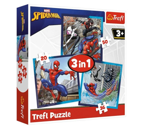  trefl 34874 Пазлы 3 в 1 "Друзья Человека Паука" (20/36/50 эл.)