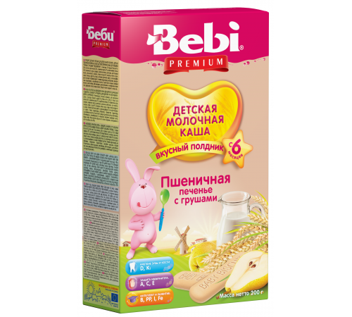 Bebi Terci de griu cu lapte Biscuiţi cu pere 200gr.(6+) bebi terci de griu cu lapte biscuiţi cu pere 200gr.(6+)