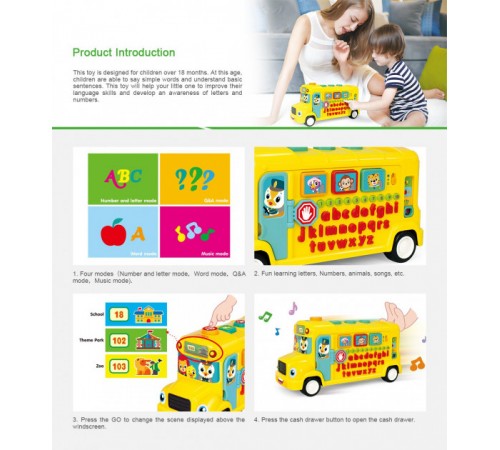 hola toys 3126 jucărie interactivă "autobuz școlar"
