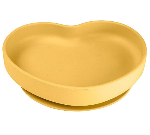  canpol 80/309 Силиконовая тарелка на присоске "Сердце" (жёлтый)