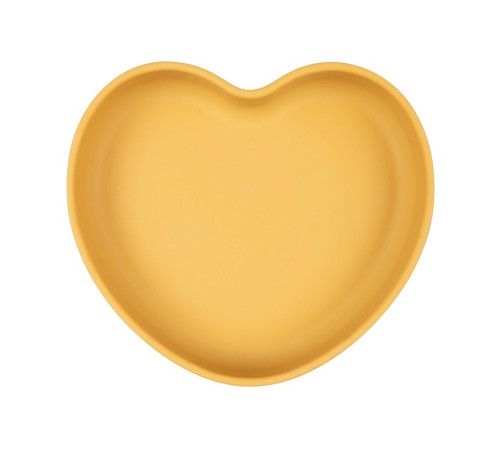 canpol 80/309 farfurie din silicon cu ventuză "heart" (galben)