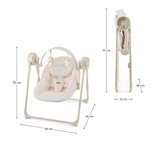 kinderkraft leagan electronic swingee (până la 9 kg.) bej