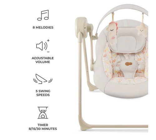 kinderkraft leagan electronic swingee (până la 9 kg.) bej
