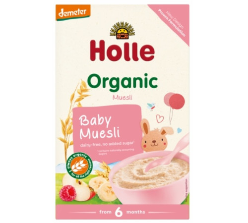 holle bio organic muesli fără lapte (6 m+) 250 gr.