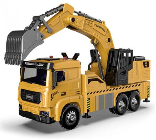  96728 Металлический грузовик с ковшом с музыкой и светом (оранжевый)