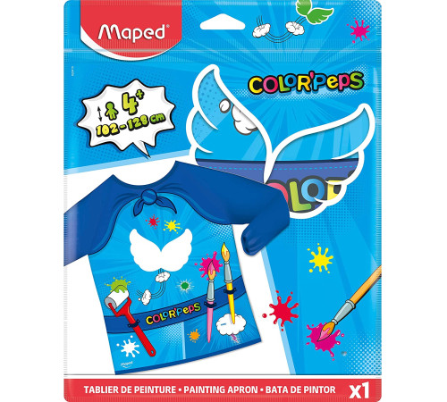  maped 820410 Фартук для рисования с длинным рукавом для детей (от 4 до 8 лет ) синий
