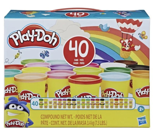  play-doh e9413 set de plastilină (40buc/20culori) 