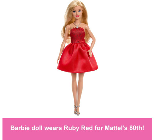 barbie jgd25 păpușa "barbie mattel 80th" ruby red