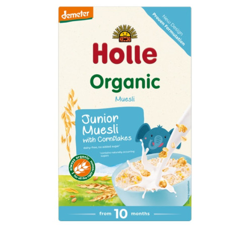Питание и аксесcуары в Молдове holle organic Мюсли мультизлаковые с кукурузными хлопьями (10 м+) 250 гр.