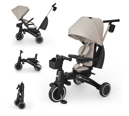 kinderkraft triciclu pliabil jazz 3 (bej)