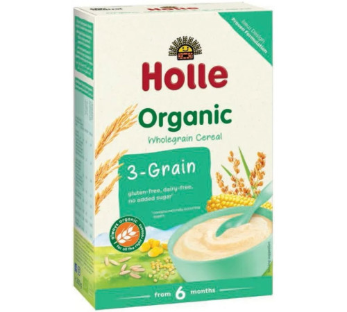 Детское питание в Молдове holle bio organic Каша безмолочная 3 злака (6 м +) 250 гр.