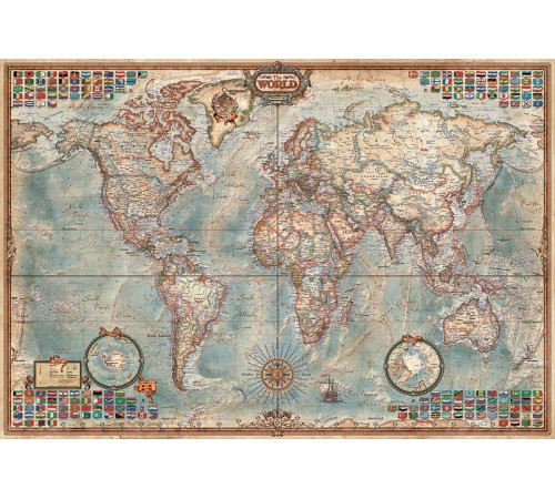 educa 16764 mini puzzle "harta politică a lumii" (1000el)
