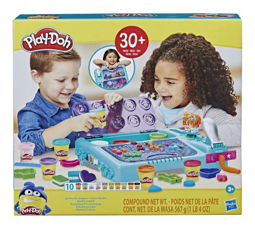  play-doh f3638 set mare 2 in 1 "on the go imagine and store"