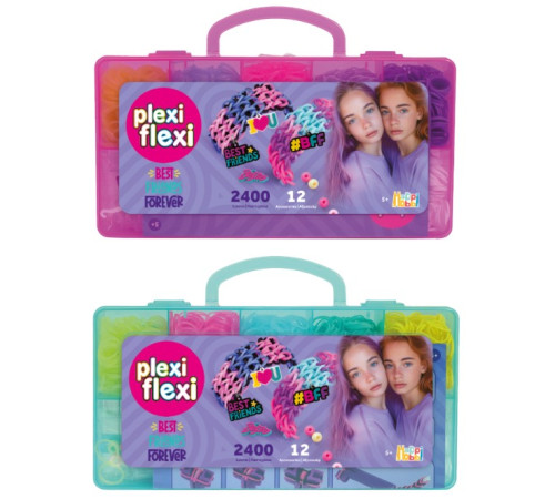  as kids 1080-25580 set de creație pentru &icirc;mpletit brățări din elastice "plexi flexi bff set" (2400 el.) in sort.