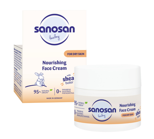 sanosan cremă de față pentru copii cu unt de shea baby dry skin face cream (50 ml.) 