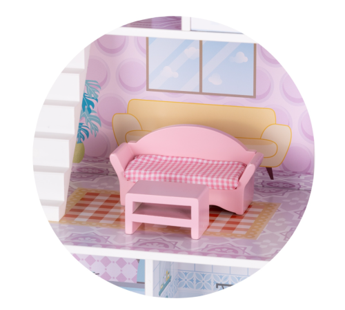 chipolino diwh02407627 Деревянный кукольный домик с 12 аксессуарами