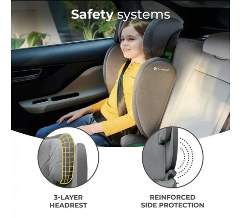 kinderkraft scaun auto junior fix2 i-size gr. 2/3 (100-150 cm) gri